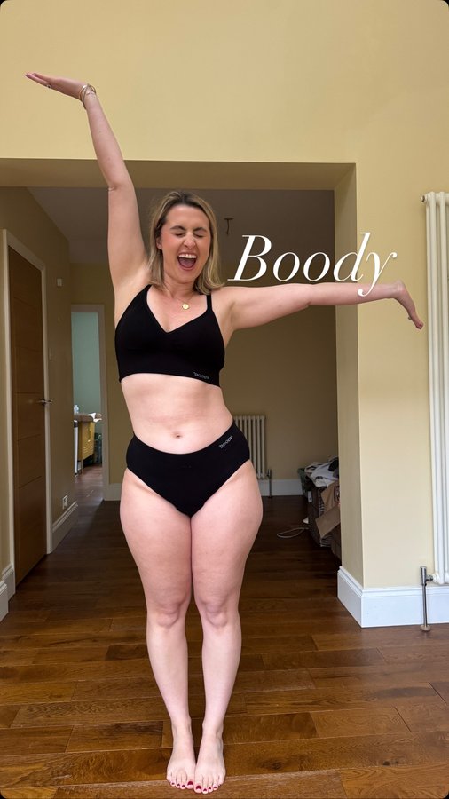 Instagram post by @mummysflippinhouse for Boody. Caption reads: AD - My ride of die underwear @boody making my....