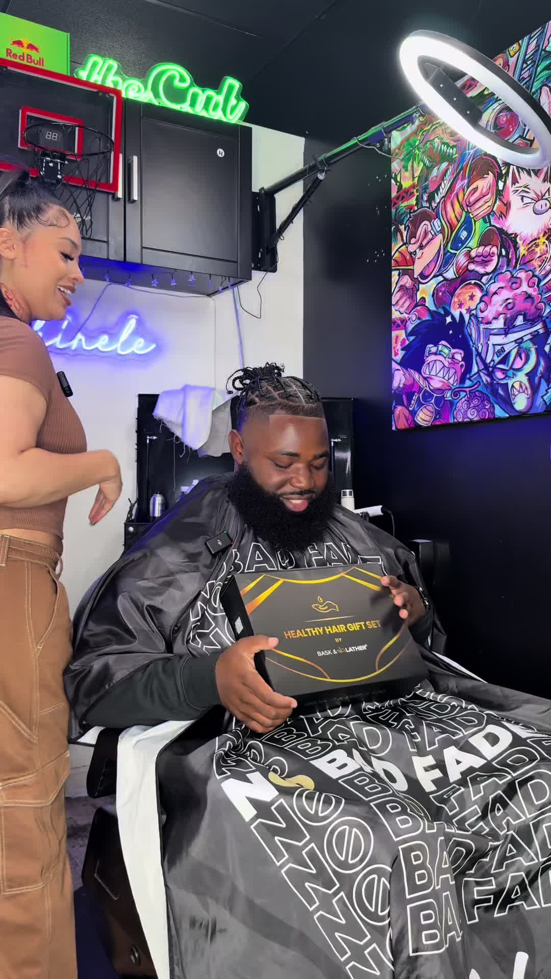 TikTok post by @coco.shinele for Bask and Lather Co. Caption reads: @Bask and Lather Co We’re leaving dry beards in....