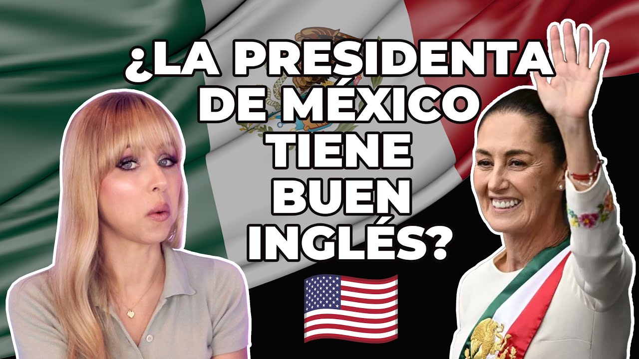 YouTube post by @superholly for Lingoda. Caption reads: Analizando el inglés de Claudia Sheinbaum |....