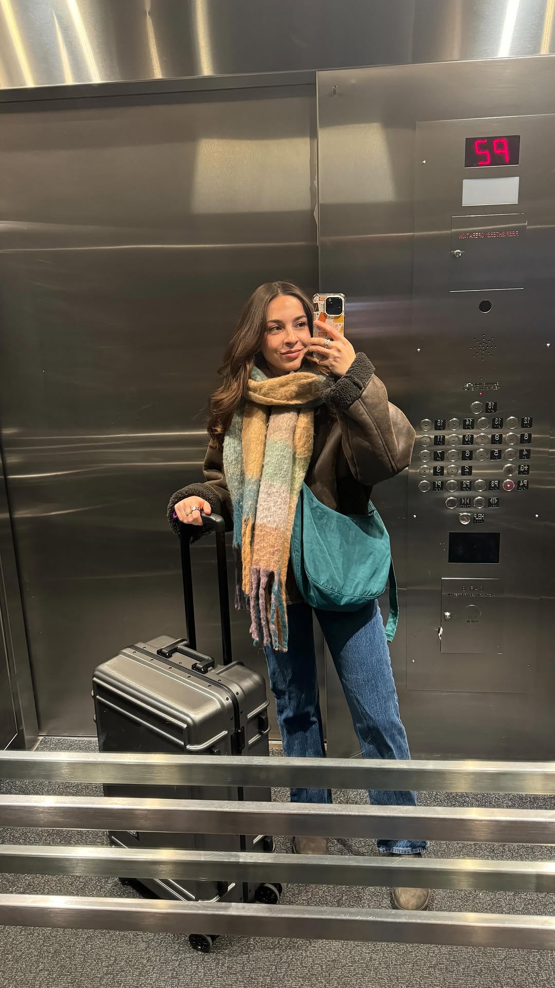 Instagram post by @chelseatrevor for Eastpak. Caption reads: The perfect luggage for all your holidays travels....