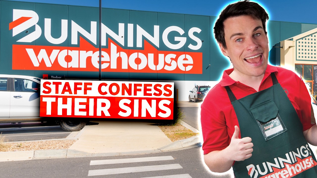 YouTube post by @friendlyjordies for Podbean. Caption reads: Bunnings Staff Confess Their SINS.