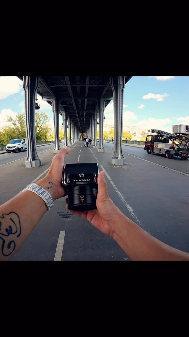 Instagram post by @opticalwander for Hasselblad. Caption reads: Wandering Paris @hasselblad.