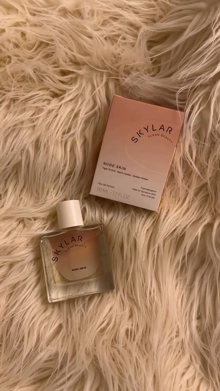Instagram post by @sofiaxnova for Skylar. Caption reads: Matching my outfit to my perfume #giftedbyskylar....