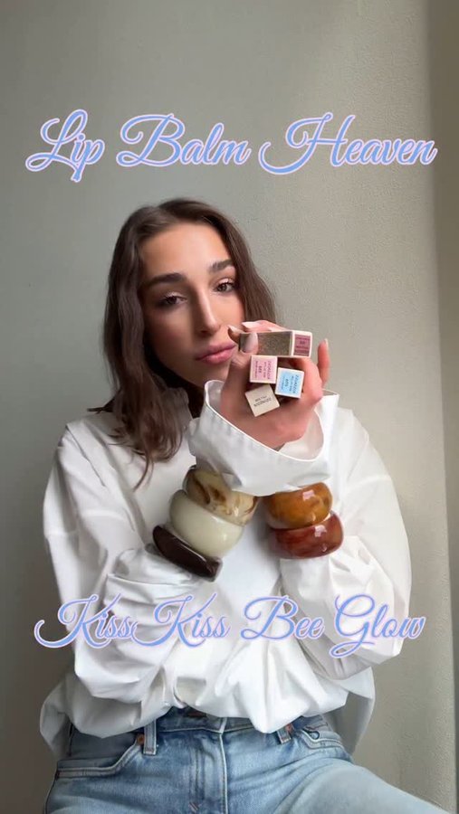 Instagram post by an influencer for Guerlain. Caption reads: Obsession unlocked: @guerlain KissKiss Bee Glow....