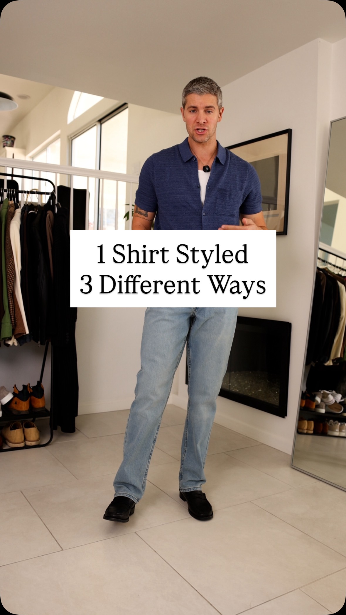 Instagram post by @parkeryorksmith for Kohl's. Caption reads: 1 Shirt, 3 Ways - affordably look good all year....