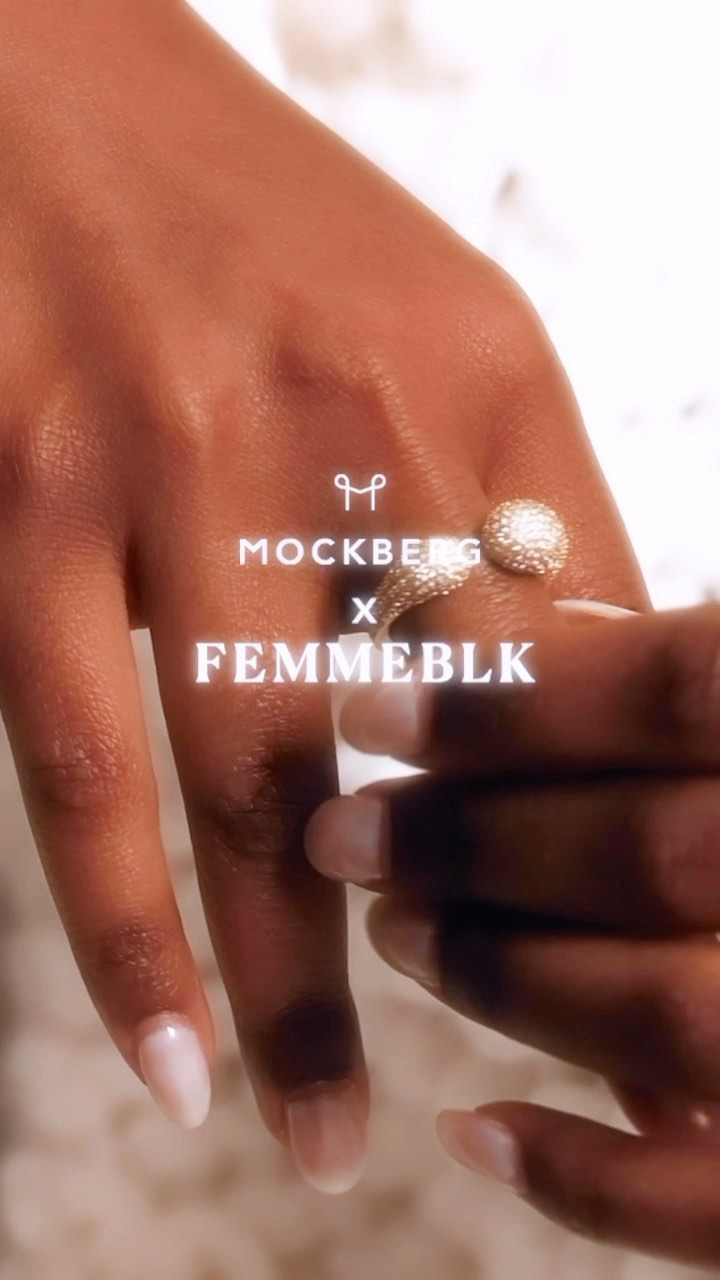 Instagram post by @femmeblk for Mockberg. Caption reads: [...] about my jewelry collection with @mockberg....