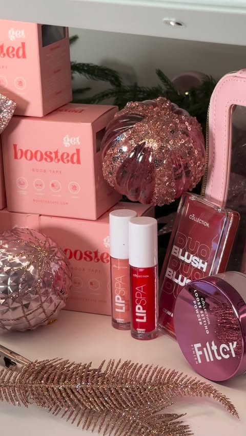 Instagram post by @boostedtape for Collection Cosmetics. Caption reads: CHRISTMAS GIVEAWAY 🎀🎄

Collection Cosmetics x....