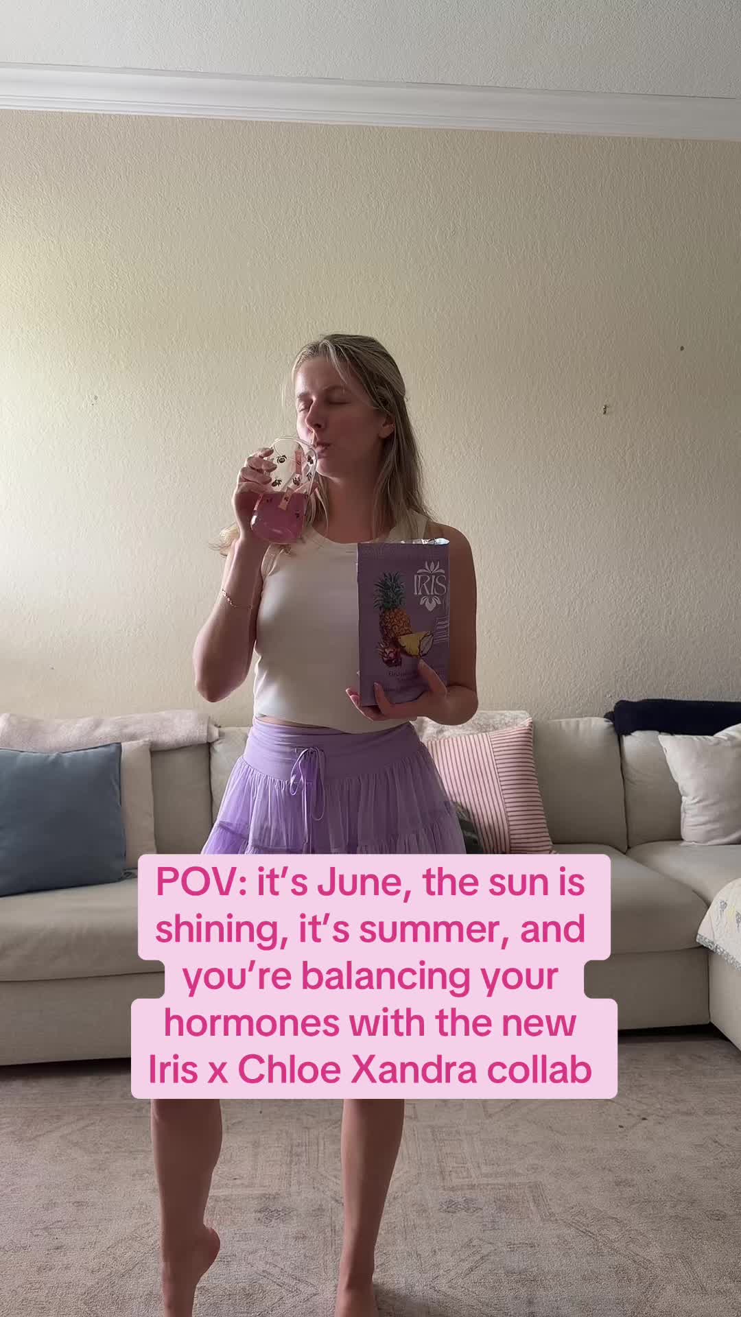 TikTok post by @cari.jordann for Iris Nutrition. Caption reads: [...] life) you have gotta try the new @Iris....