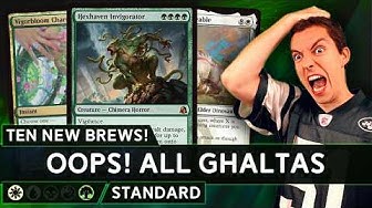 YouTube post by @JimDavisMTG for INTO THE AM. Caption reads: 🆕 Ten New Brews! 🆕 - Selesnya Stompy - ⚪🟢 - 🔮....
