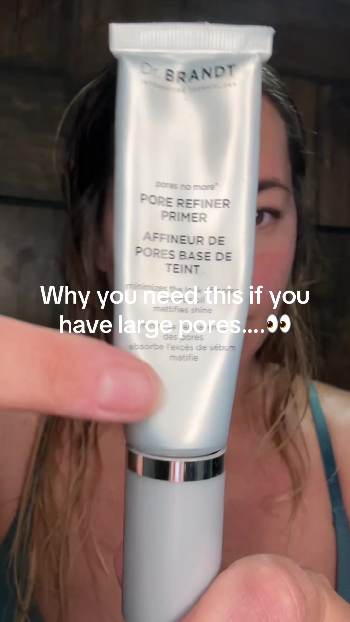 TikTok post by @k_ketchup__ for Dr Brandt Skincare. Caption reads: my pores? vanished. my skin? smooth. click the....