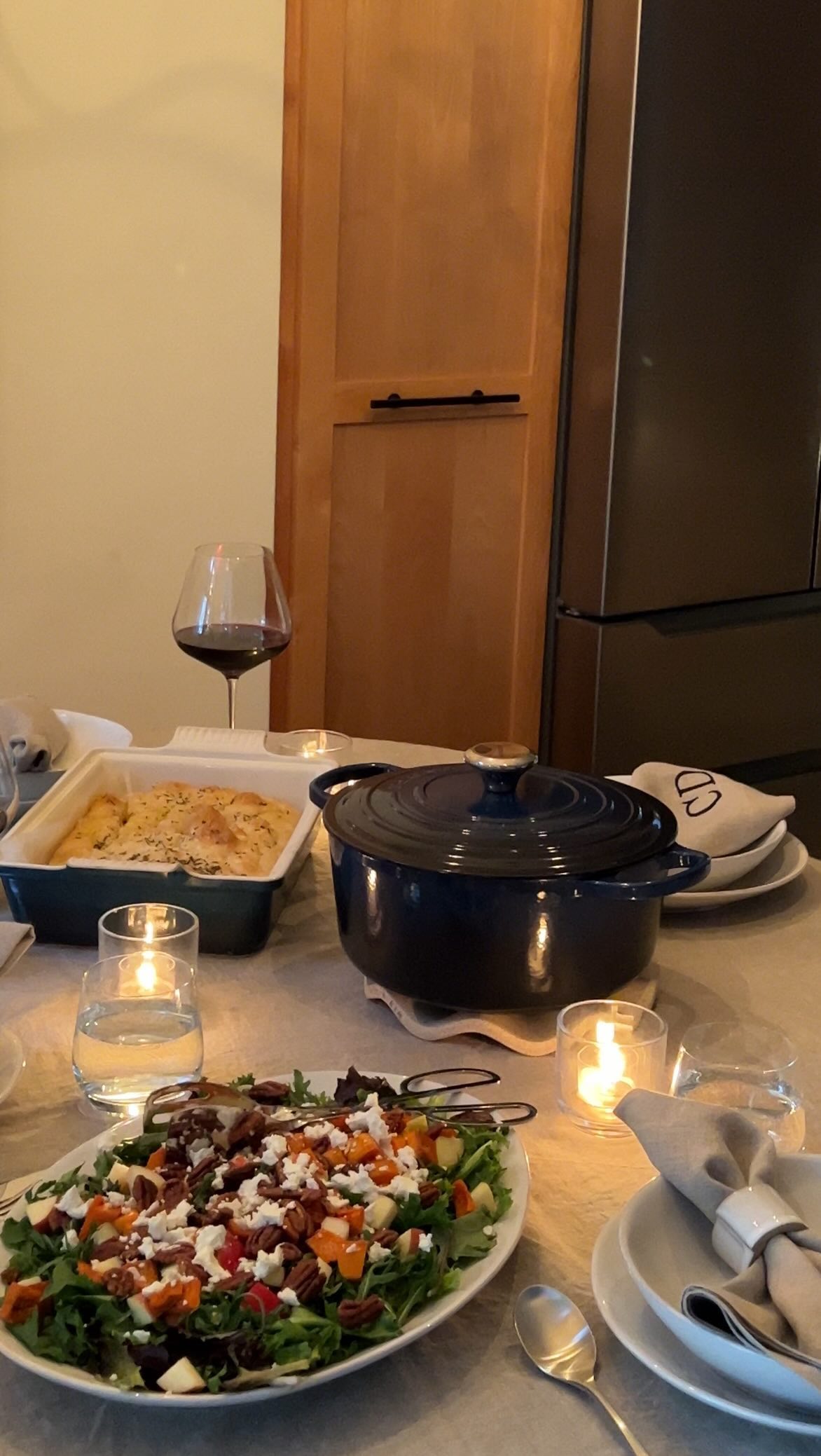 Instagram post by @broccyourbody for Crate and Barrel. Caption reads: Hosted our first dinner party as newlyweds with....