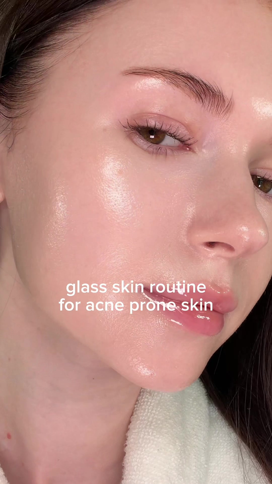 TikTok post by @what_is_lada for IUNIK. Caption reads: Glass skin routine for acne prone skin 🩵 IUNIK is....