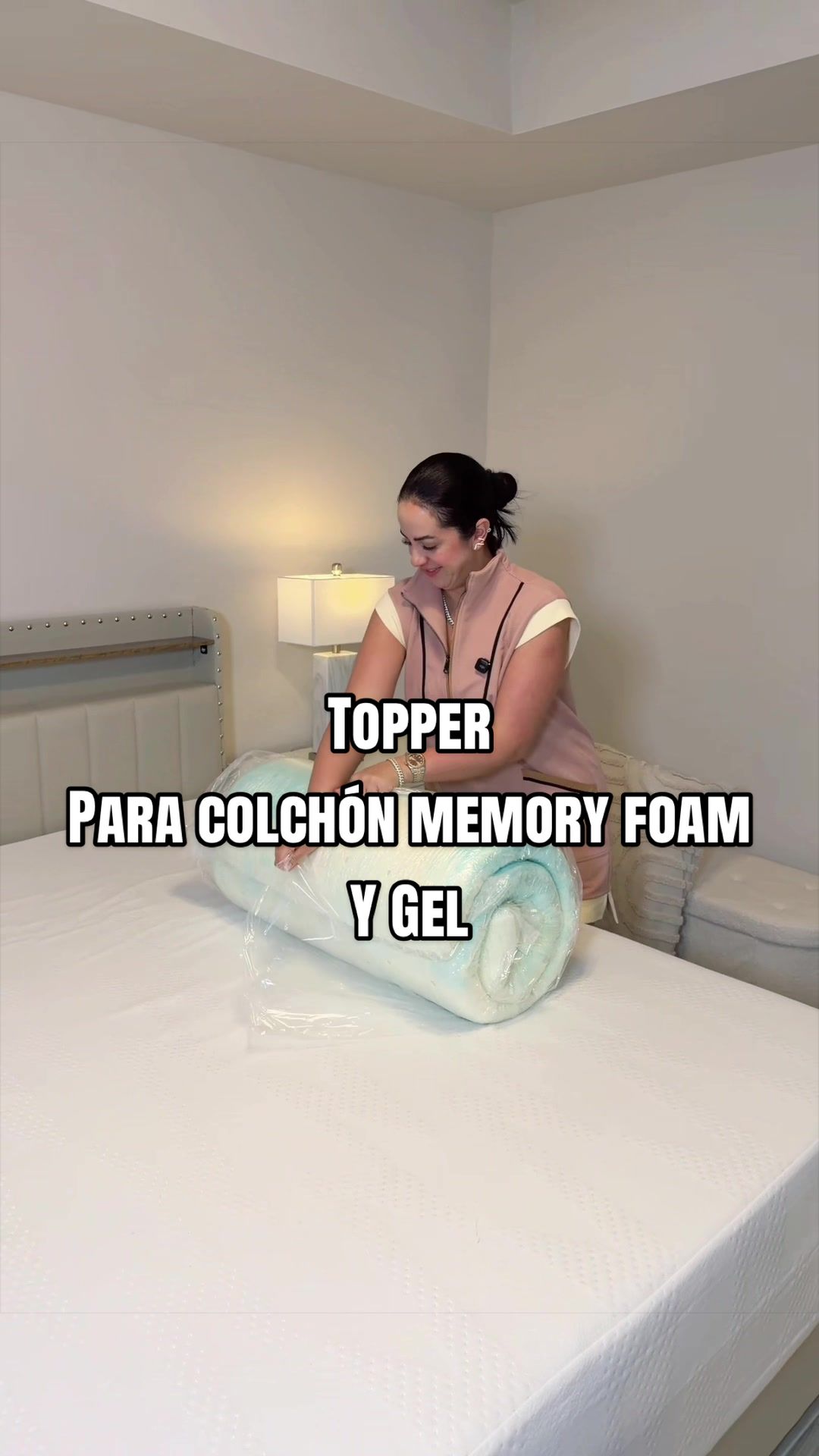 TikTok post by @itsletty8 for Sweet Furniture. Caption reads: [...] #matress #memoryfoam #gel #cama @Sweet....