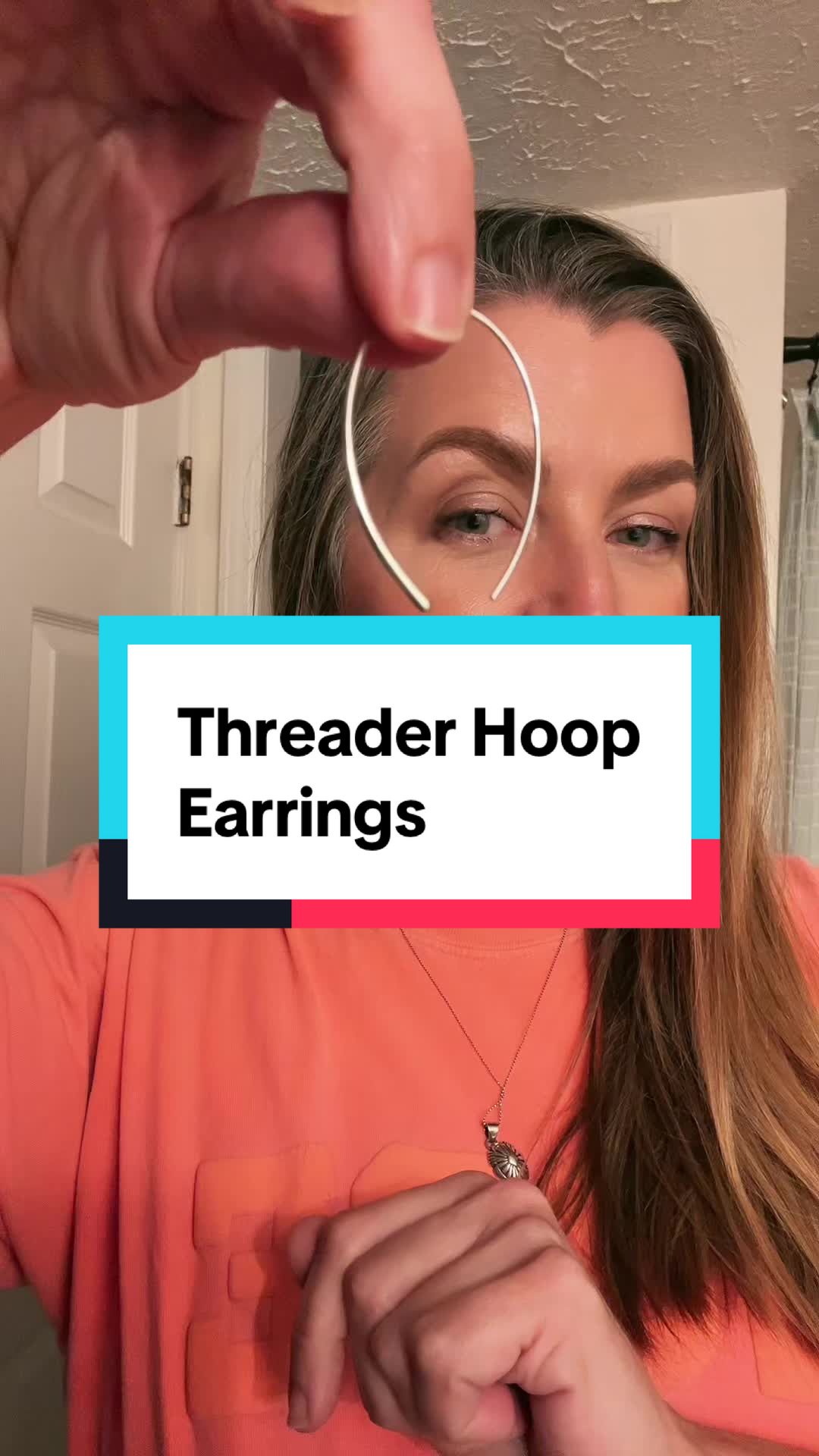 TikTok post by @sheila_spalding for Sterling Forever. Caption reads: #hoopearrings #daintyjewelry #sterlingforever....