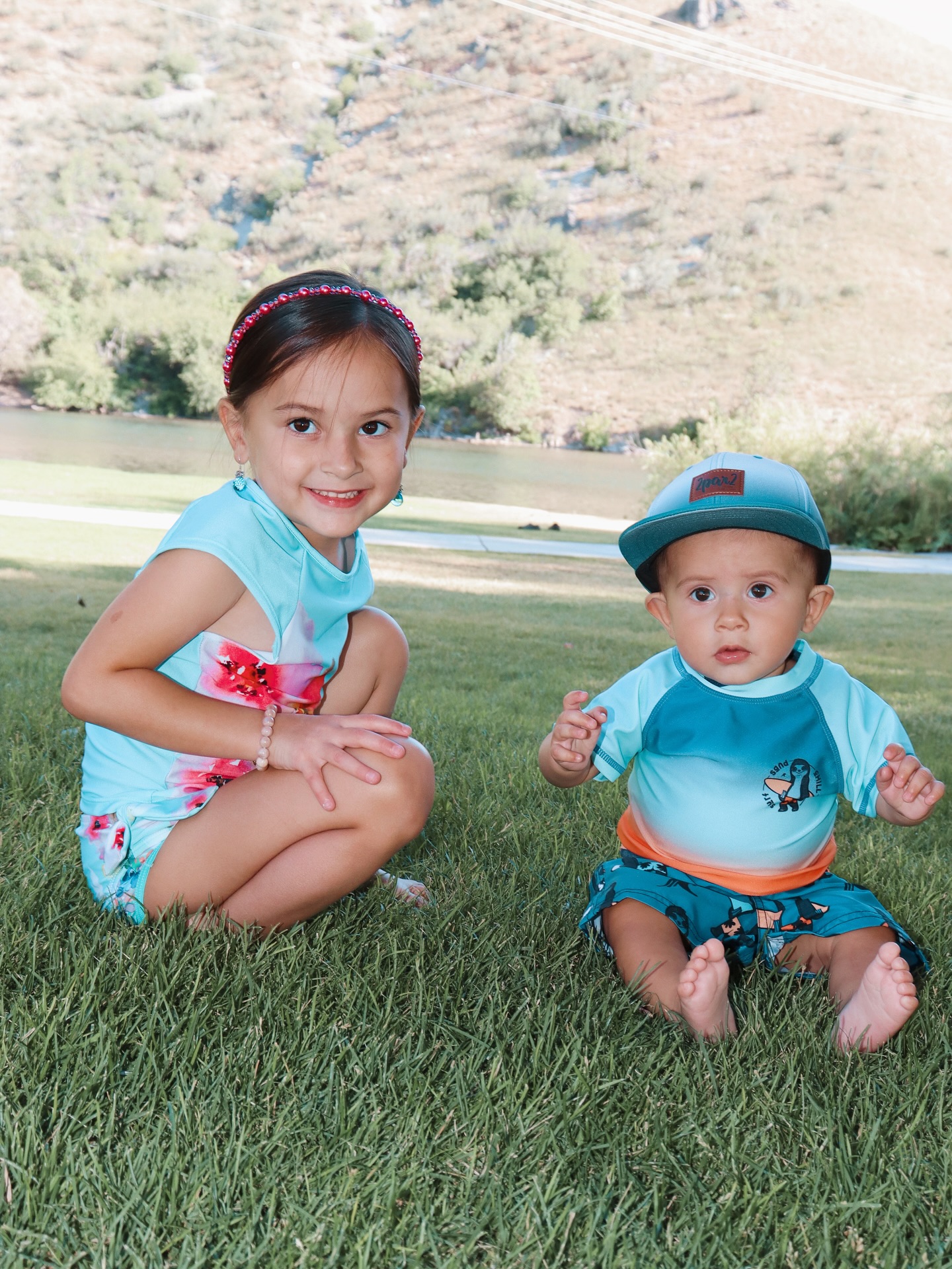 Instagram post by @arybindrup for Deuxpardeux. Caption reads: We love these swimsuits for my kids from....