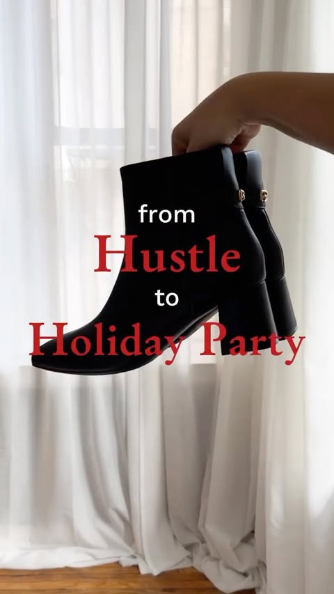 Instagram post by @touch.of.red for Aerosoles. Caption reads: [...] holiday hustle and the holiday party ✨....
