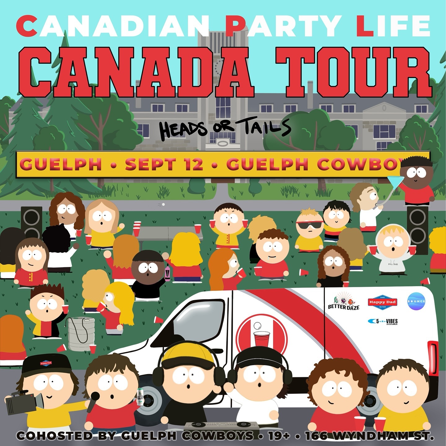 Instagram post by @guelphspartylife for Happy Dad. Caption reads: [...] St N. HUGE SHOUTOUT to our sponsors....