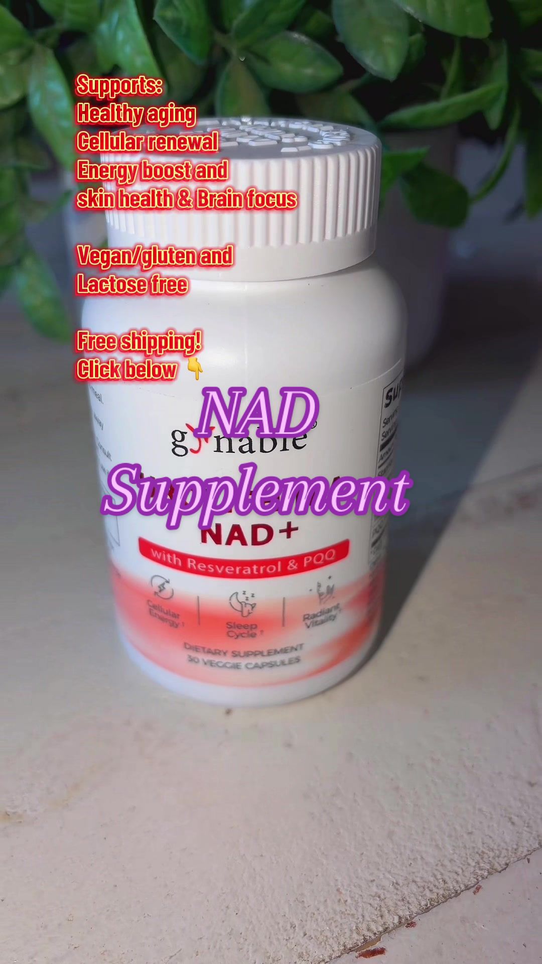TikTok post by @bassetmomma77 for Gynable. Caption reads: @Gynable #gynable #nad #nadsupplement [...].