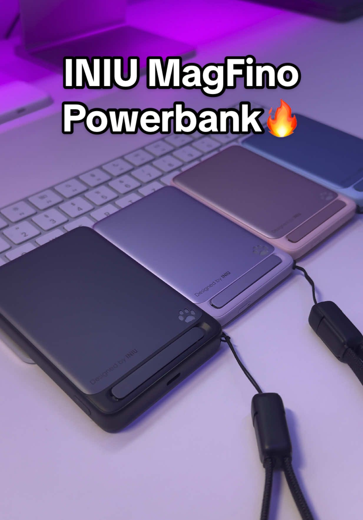 TikTok post by @julianalexanderthies for INIU Shop. Caption reads: [...] - Link in my Bio!🔥 @INIU_official @INIUshop....