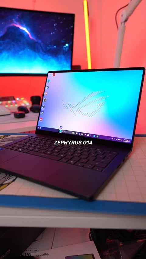Instagram post by @techwithseong for Republic of Gamers. Caption reads: Gaming laptops are getting INSANE and the ROG....