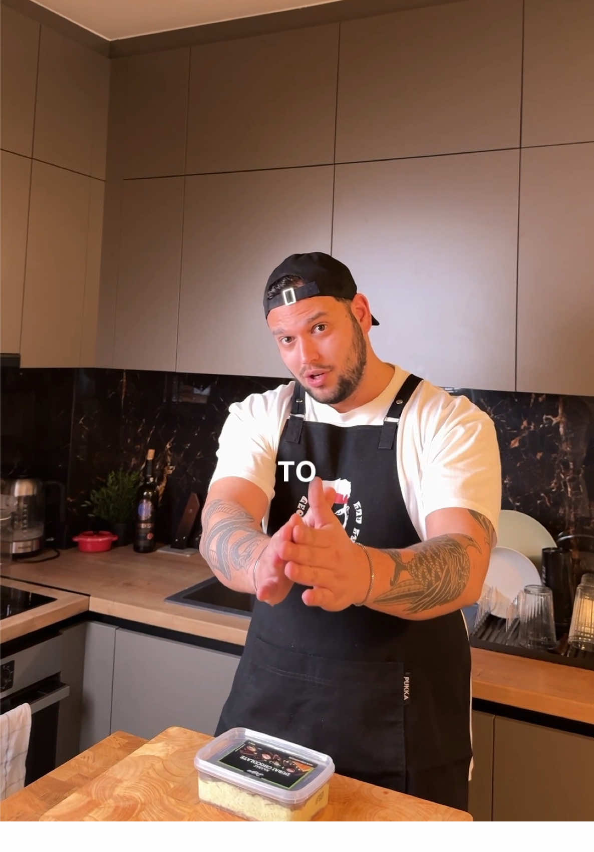 TikTok post by @gmavropoulos for Lidl Hellas. Caption reads: Dubai Chocolate Χαλβάς!🔥 Από 20 Φεβρουαρίου στα....