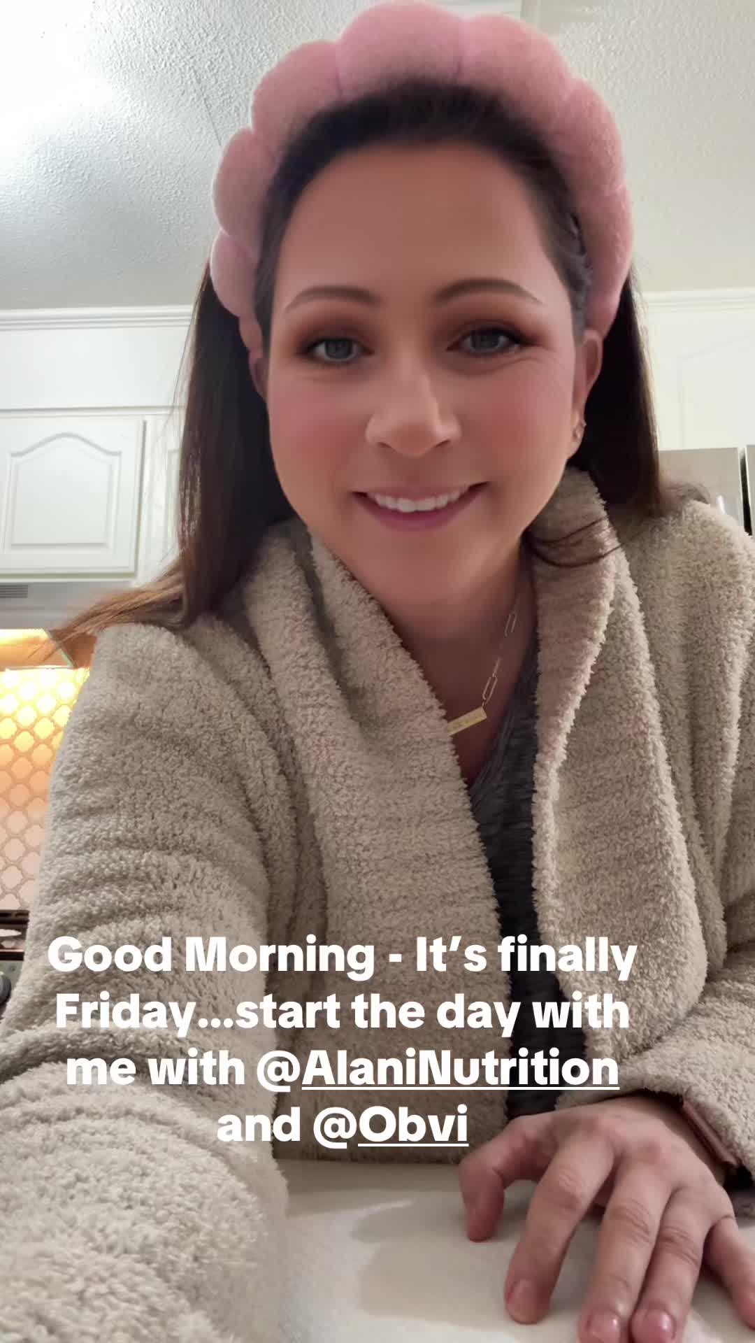 TikTok post by @ericalperales for Obvi. Caption reads: [...] Friday…#grwm with @Alani Nutrition @Obvi -....