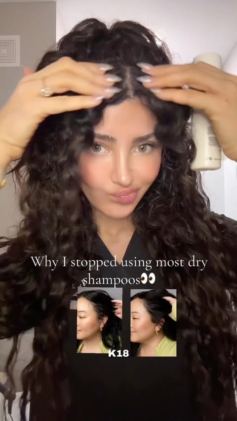 Instagram post by @beautydermmd for K18 Hair. Caption reads: [...] by day two. I've been using @k18hair....