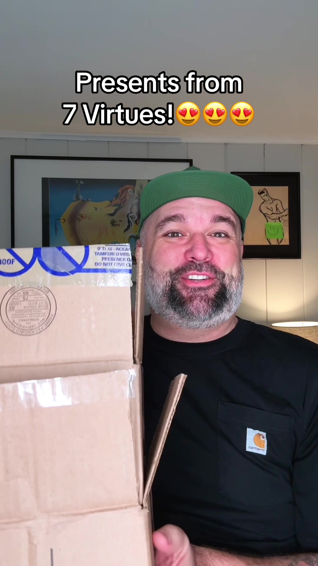 TikTok post by @gayfatfriend for The 7 Virtues. Caption reads: Thank you SO MUCH @The 7 Virtues Perfume for these....