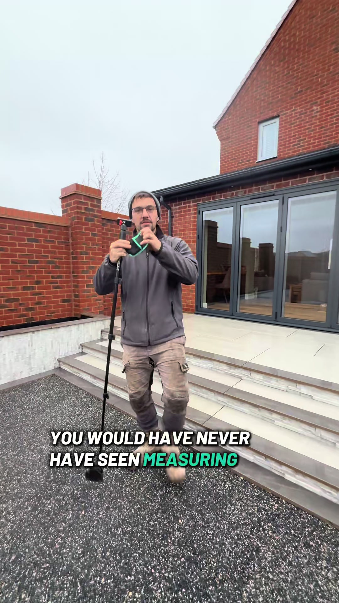 TikTok post by @hoskins_innovations for Moasure. Caption reads: The future of measuring! 👀 @Moasure #landscape....