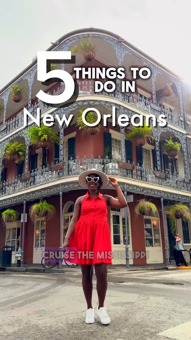 Instagram post by @oneikaraymond for Visit New Orleans. Caption reads: 5 CAN’T MISS EXPERIENCES IN @visitneworleans:....
