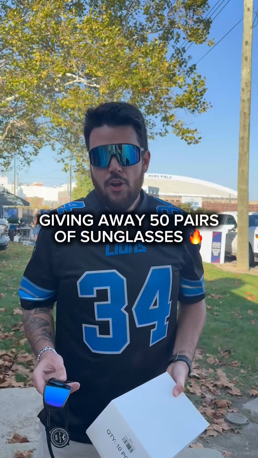 Instagram post by @richardeats_ for Shady Rays. Caption reads: @richardeats_ does a tailgate right 🕶.