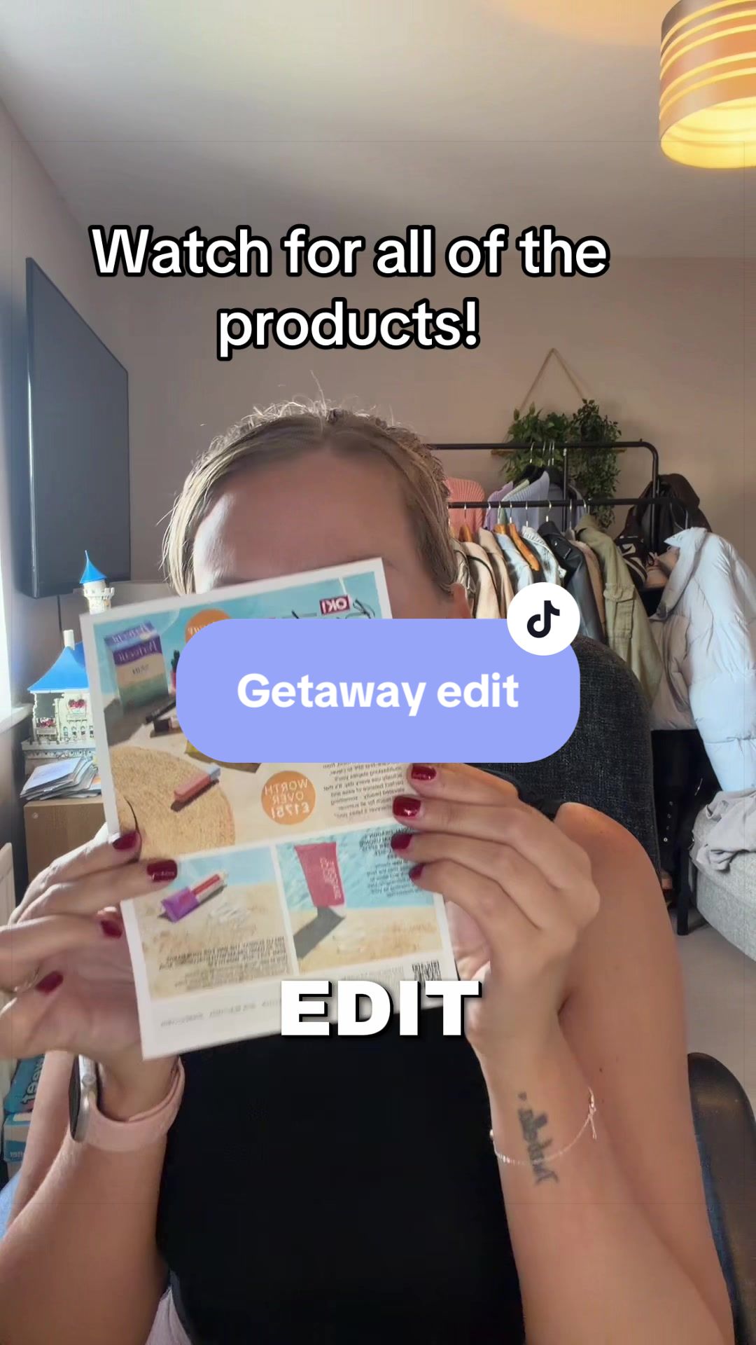 TikTok post by @lifewithdaniellaandbella for OK! Beauty Box. Caption reads: What a beauty box! @OK! Beauty Box The getaway....