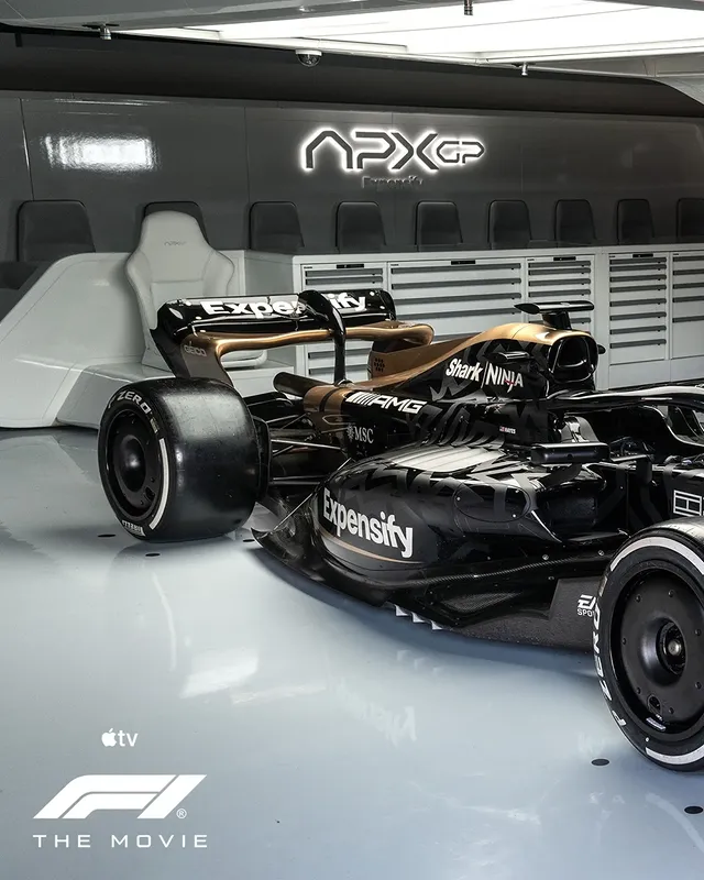 Instagram post by @apxgpf1team for Mercedes-AMG. Caption reads: [...] from the 12th December. #F1TheMovie....