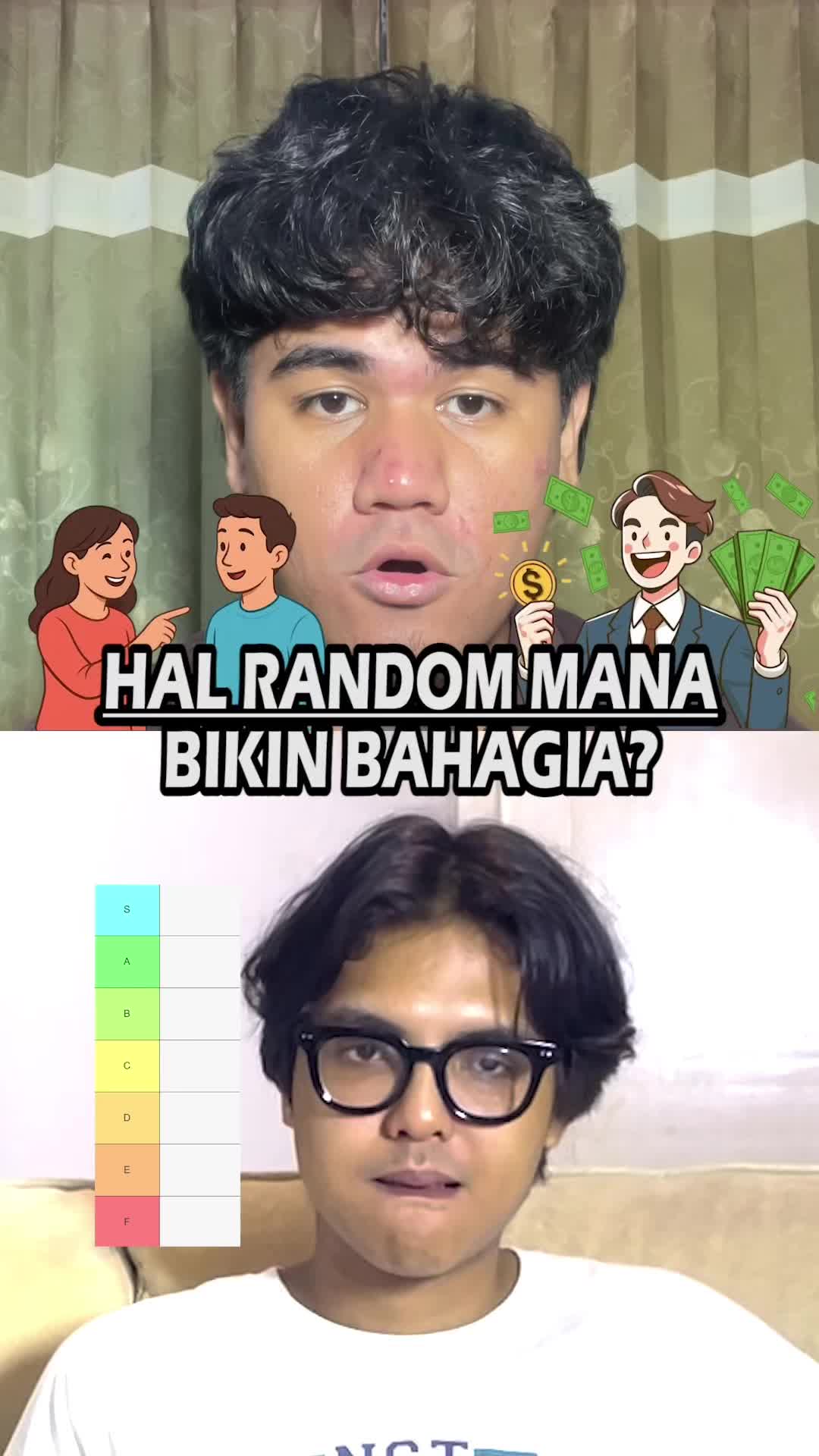 TikTok post by @setuju.ga for thinkyup.id. Caption reads: [...] pilihan REZKA?!! Komen versi kalian!!....
