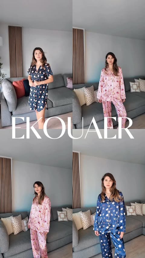 Instagram post by an influencer for Ekouaer Sleepwear. Caption reads: I love starting every day with @ekouaerofficial....