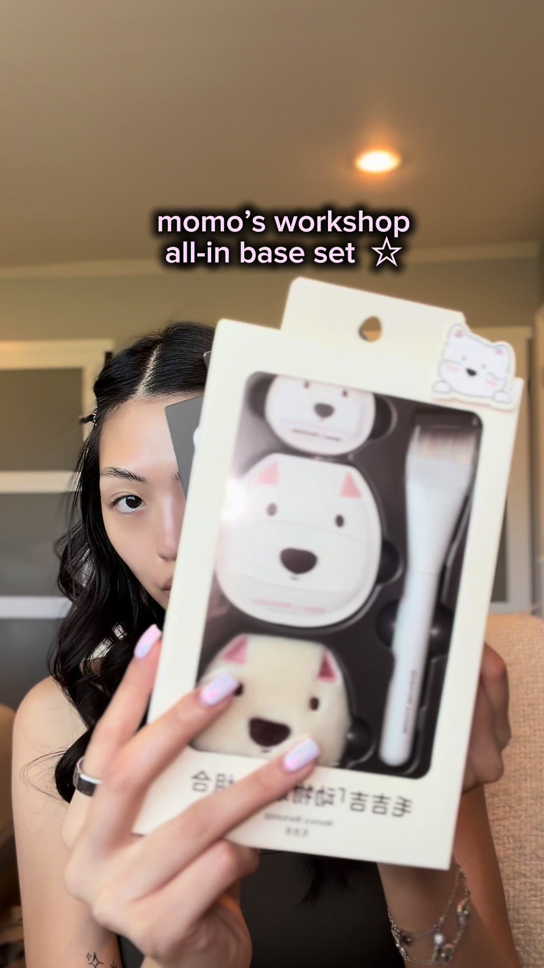 TikTok post by @chi.milly for Momo’s Workshop. Caption reads: cutest beauty tools everrr THAT WORK :3 the brush....