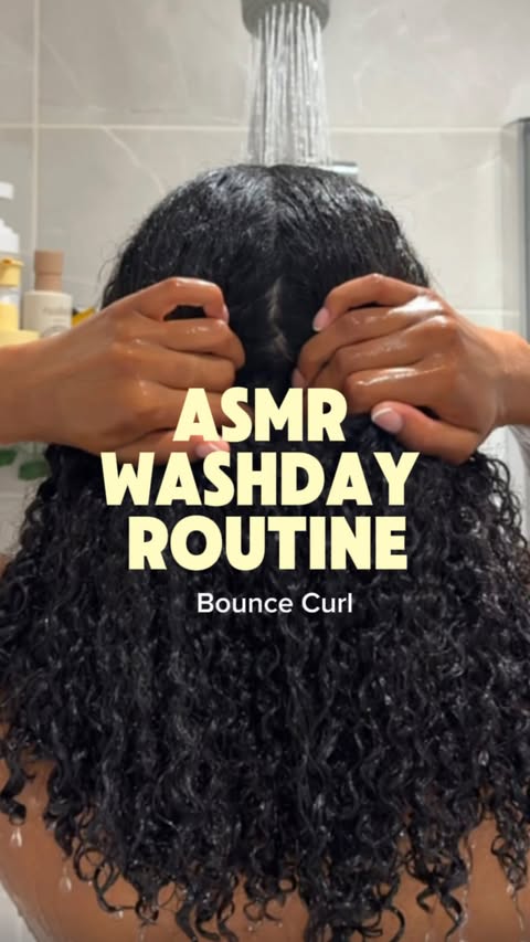 Instagram post by @kenedysmall for Bounce Curl. Caption reads: 30 seconds of bounce curl ASMR🔈 @bouncecurl....