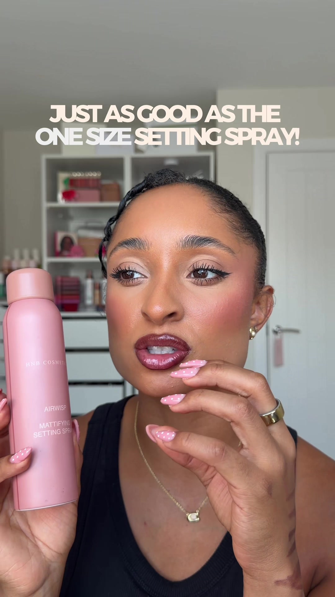 TikTok post by @leilanikeaa for HNB Cosmetics. Caption reads: So good. Say no more. @HNB Cosmetics....