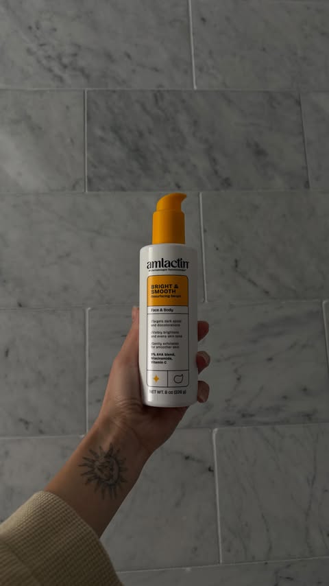 Instagram post by @chelseyamaro for AmLactin. Caption reads: [...] even-looking skin, from face to body!....
