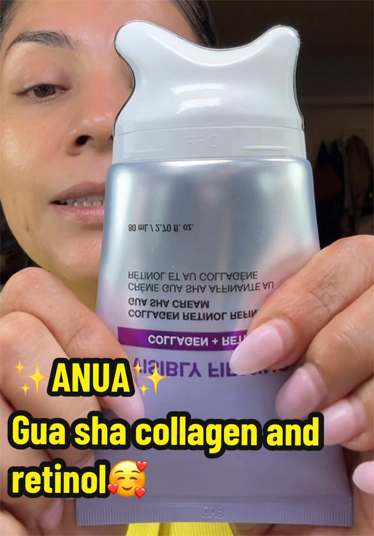 TikTok post by @lapao1111 for Anua Store US. Caption reads: [...] your cheeks on your jaw on your neck@Anua....