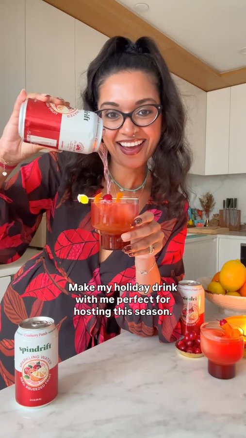 Instagram post by @chefpriyanka for Spindrift. Caption reads: I make this on Holiday weekends using Spindrift’s....