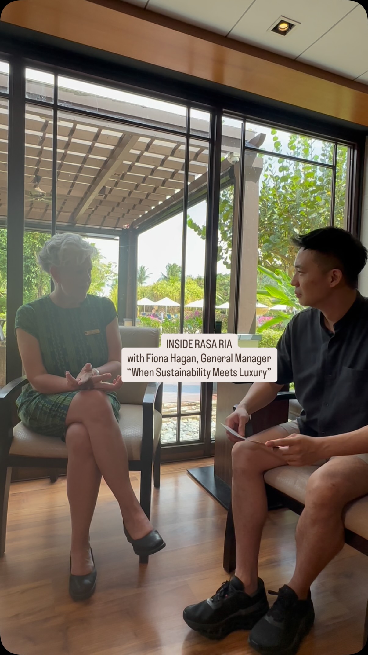 Instagram post by @lawyerwhotravels for Shangri-La. Caption reads: [...] 

I sat down with Fiona Hagan, GM of....