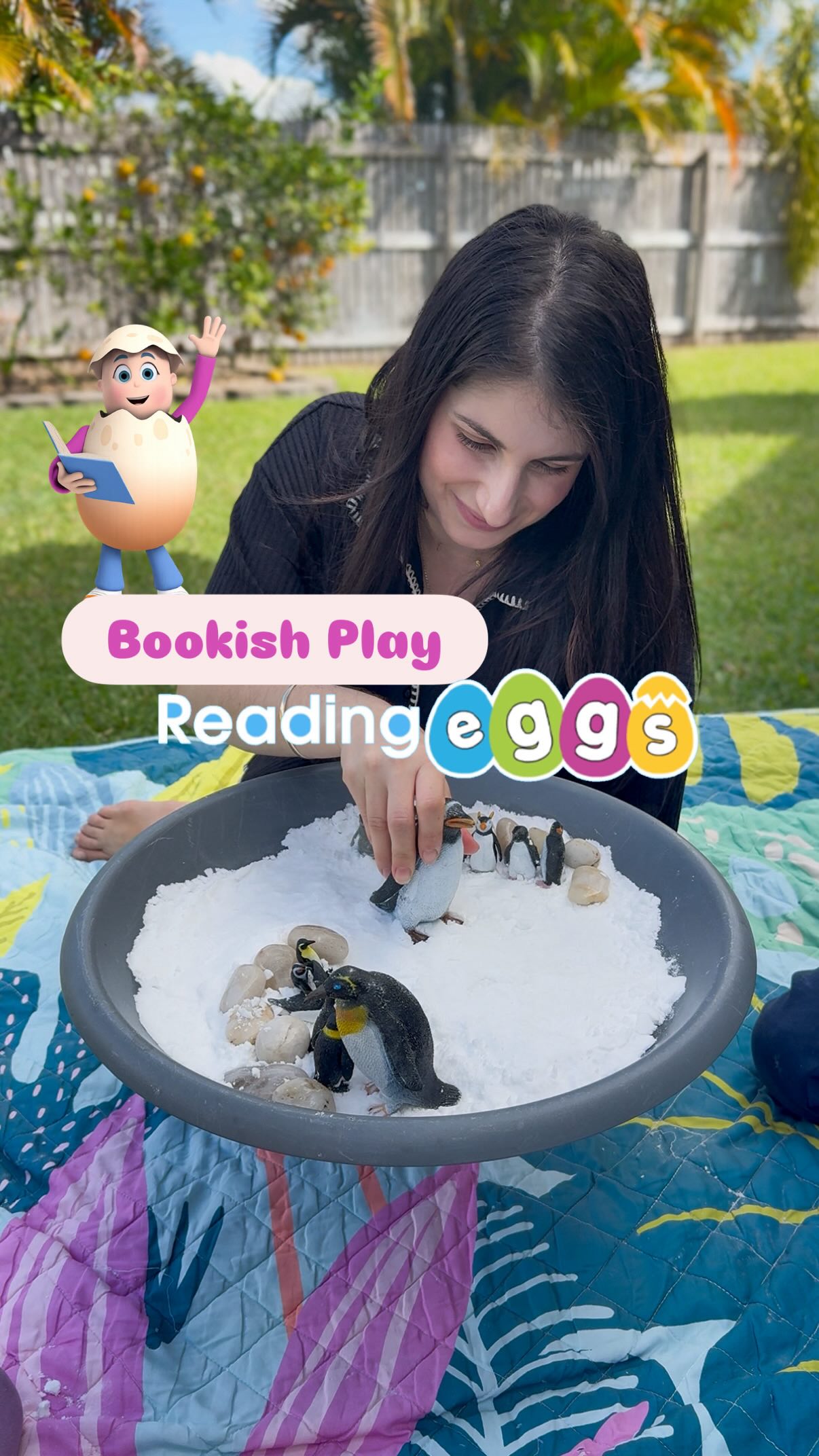 Instagram post by @beyondtheclassroomwithkayla for Readingeggs. Caption reads: @readingeggs is designed to help children learn to....