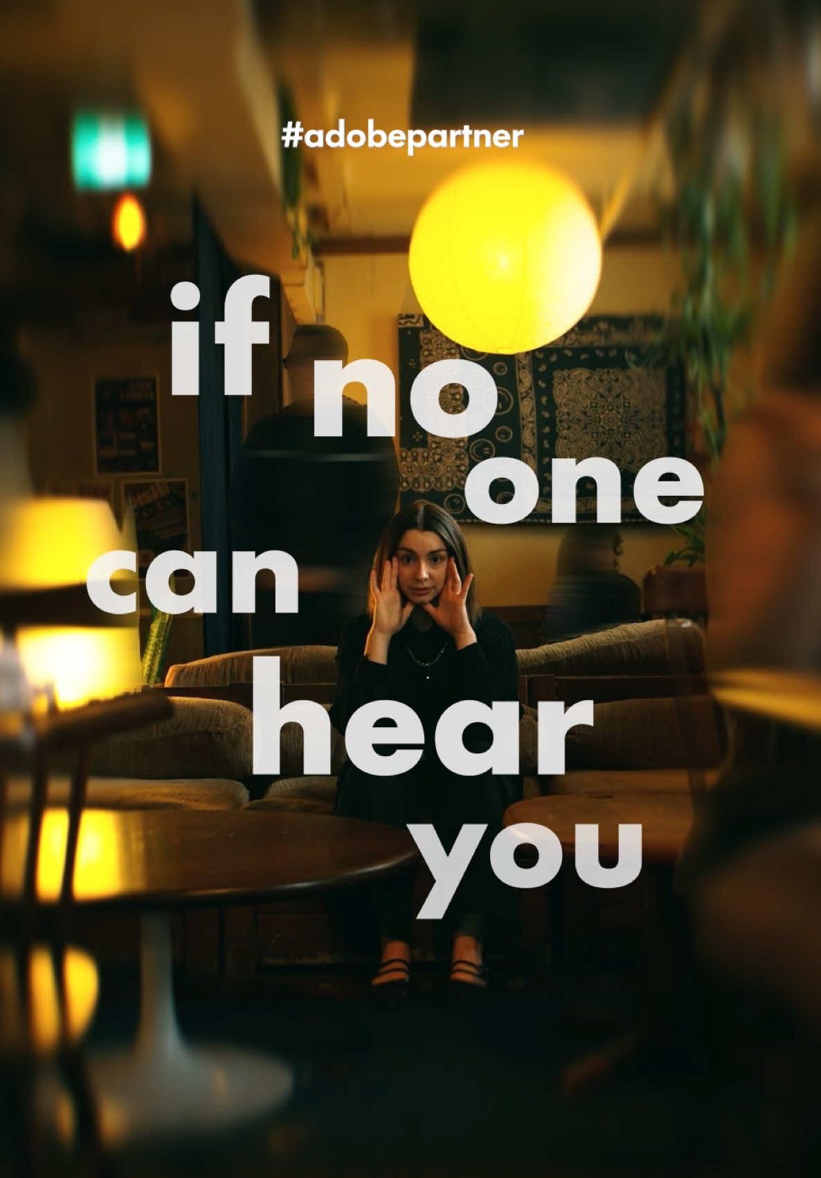 TikTok post by @elanneboake for Adobe Video. Caption reads: [...] your story is …if no one can hear it. @Adobe....