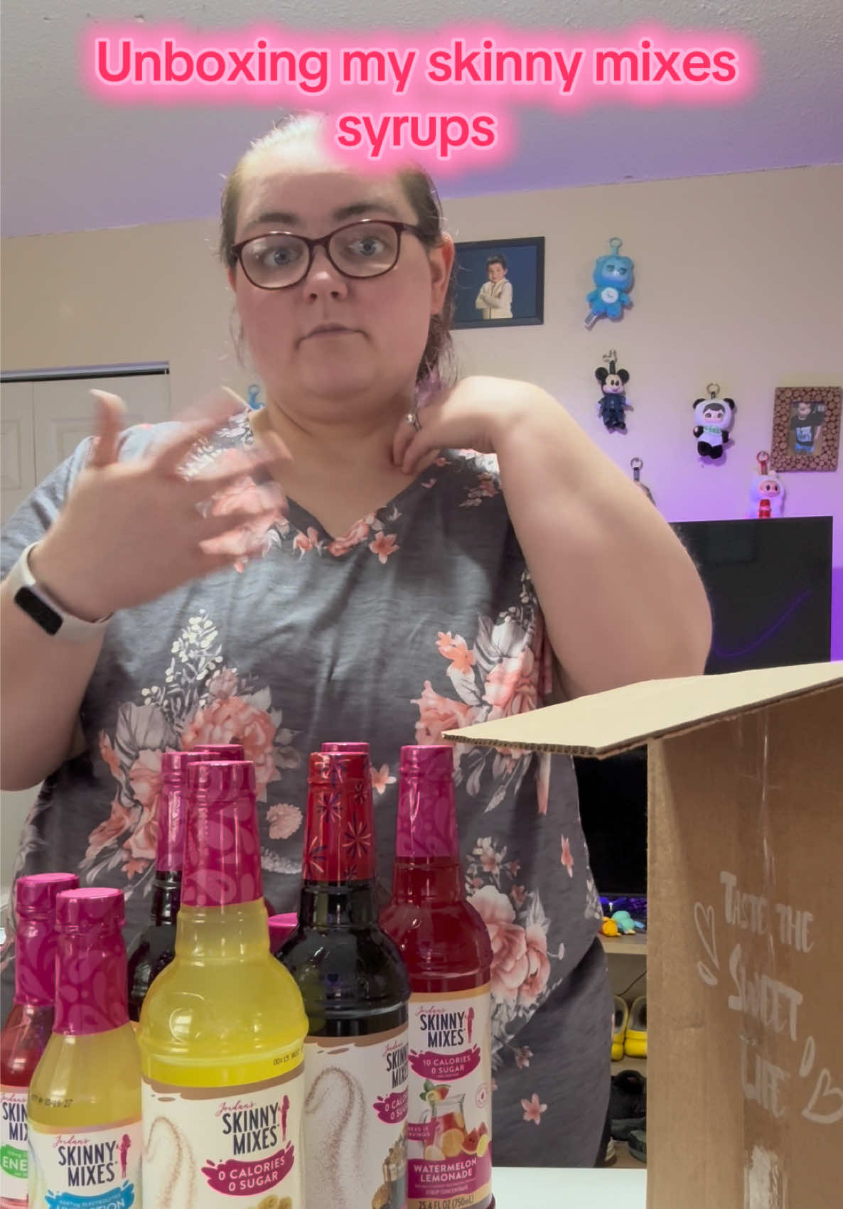 TikTok post by @jackie.t.wright for Jordan’s Skinny Mixes. Caption reads: I told myself I didn’t need more flavors… then....