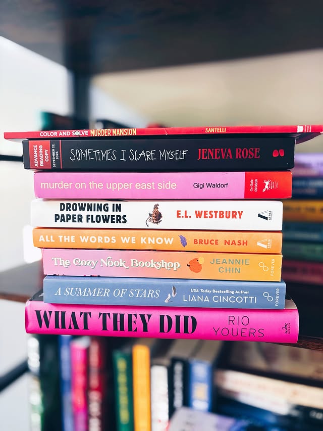 Instagram post by @laurenreadsandbakes for FOREVER. Caption reads: [...] murder on the upper east side....