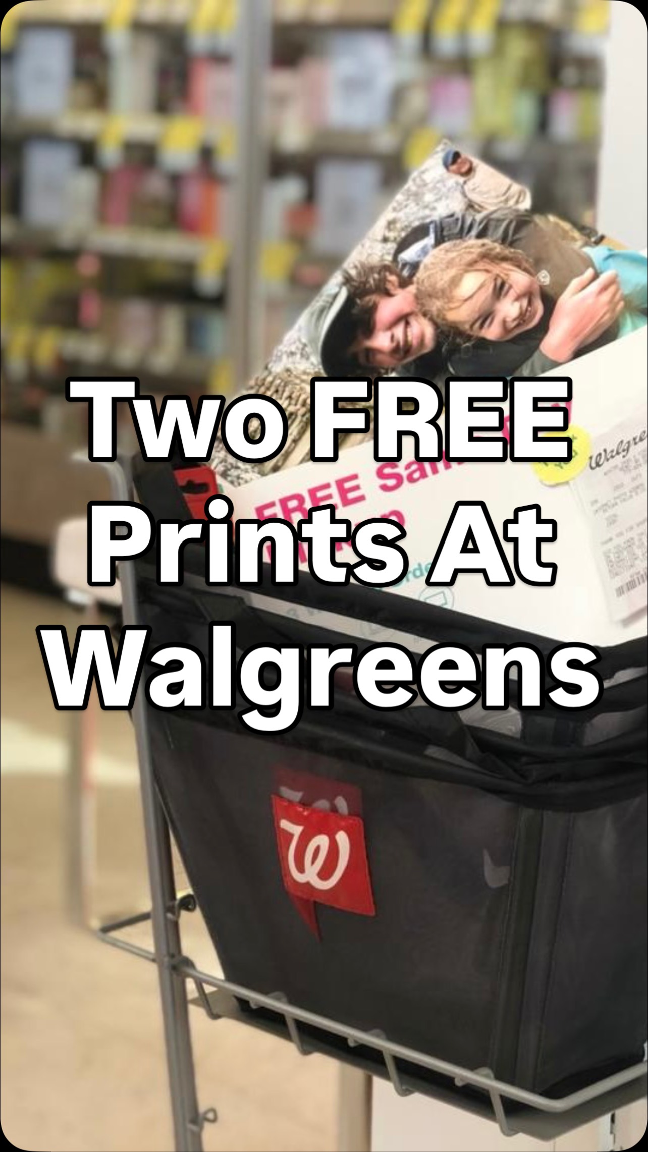 Instagram post by @hip2save for Walgreens. Caption reads: ✨FREEBIE ALERT✨ Score 2 FREE 5x7 prints at....