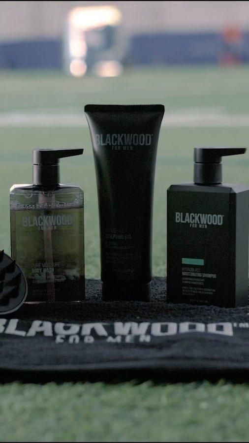 Instagram post by @cade.york for Blackwood For Men. Caption reads: @blackwoodformen always making sure I’m ready for....