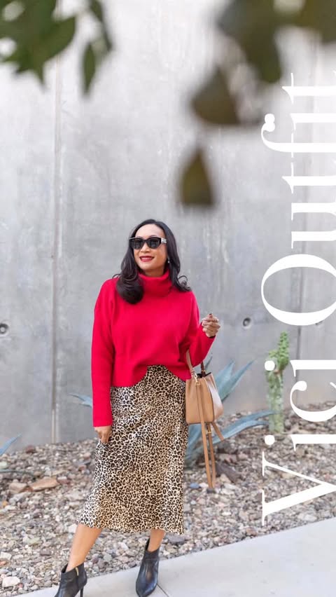 Instagram post by @themelissalifestyle_ for VICI COLLECTION. Caption reads: ✨ Cozy meets fierce ✨
Pairing a bold red knit with....
