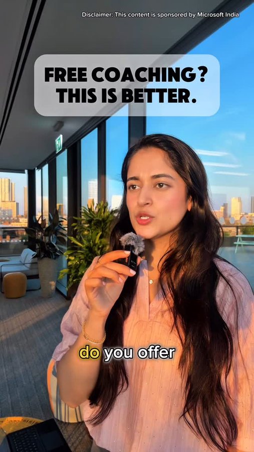 Instagram post by an influencer for Microsoft Teams. Caption reads: [...] free career community on Microsoft Teams,....